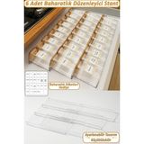 6'lı Çekmece Içi Baharatlık Düzenleyici Organizer, 30,5×13CM - Ahşap - Bej - Siyah - Seçenek 1