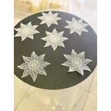 6'Lı Dantel Kahve Sunumluğu 15X15 Cm Asorti Desenli Fincan Altlığı Şık Sunum Seti