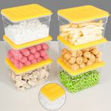 6'lı Derin Buzdolabı Organizer Set Düzenleyici Saklama Kabı Mikrodalga Difriz Kabı 1100ML Sarı