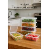 6’lı Derin Dondurucu Saklama Kabı & Organizeri 1 lt 12,5x19,5x5,5 cm AK0036
