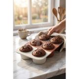 6'lı Derin Silikon Muffin Ve Cupcake Kalıbı Çok Renkli