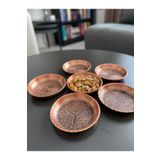 6'lı Desenli Bakır Çerezlik - Kahvaltılık - Reçellik - Sunumluk Çerezlik Set (10 CM X 2,3 CM)