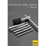 6'Lı Diş Açma Kılavuz Seti – T-Kollu, Endüstriyel Çelik, M6-M12 Arası Dişli Matkap Ucu 722458