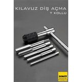 6'lı Diş Açma Kılavuz Seti – T-Kollu, Endüstriyel Çelik, M6-M12 Arası Dişli Matkap Ucu 722
