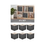 6'lı Dolap Içi Düzenleyici , Çamaşır Oyuncak Saklama Kutusu Sepet Organizer 33x30x30 Gri