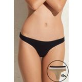 6'lı Ekonomik Paket Lazer Kesim Dikişsiz İz Yapmayan Clean Cut Micro Tanga Model Külot (Pamuklu Ağ)