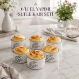 6'li El Yapımı Seramik Sufle Kabı Seti, Fırına Dayanıklı Ramekin Krem Brüle ve Mağma Kek Kalıbı, Çerezlik Meze ve Sosluk Kase, Sunum Kabı Seti, Lavanta-* - 0 - 19 L