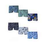 6lı Erkek Çocuk Renkli Desenli Baskılı Boxer (Renkli, 9-10 yaş)