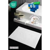 6'Lı Greek %100 Pamuk Ayak Havlusu- Beyaz 50X70, 245 Gr
