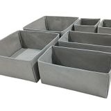 6'lı Gri Çekmece İçi Düzenleyici Organizer Set - Çok Amaçlı Dolap İçi Kutu Seti