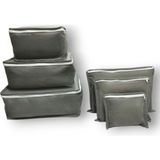 6'lı Gri Valiz Düzenleyici , Bavul Içi Düzenleyici Organizer Set