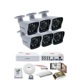 6'Lı Güvenlik Kamerası Seti - 5Mp Sony Seculensli 1080P Full Hd Ahd, 8 Ultra Warm Led, Gece Renkli, V1