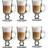 6'lı Irish Coffee, Sıcak Şarap ve Çikolata Bardak Seti, Kulplu, Şık Tasarım - Seçenek 1