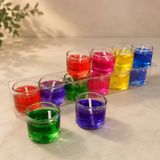 6'Lı Jel Dekoratif Mum Seti - Karışık Renklerde