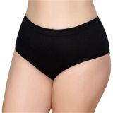 6'lı Kadın Bato Külot Geçme Lastik-Gümüş 3040-3041 - 3XL - Siyah