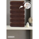 6'lı Kahverengi Banyo Havlusu - 70x140 Cm, 490 Gr, %100pamuk, Spa Ve Otel Havlusu, Günlük Kullanıma Kahve