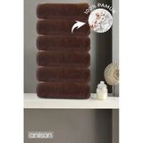 6'Lı Kahverengi Banyo Havlusu - 70X140 Cm, 490 Gr, %100Pamuk, Spa Ve Otel Havlusu, Günlük Kullanıma