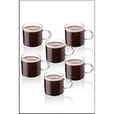 6'lı Kahverengi Borosilikat Cam Espresso Kahve Fincanı Seti - Seçenek 1