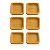 6’lı Kare Sunum ve Servis Kase Seti –%100 Doğal Bambu, 9x9 cm