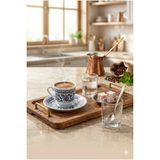 6'lı Kare Tabanlı Kahve Yanı Su Bardağı Seti Lüks Cam Sunum Likör ve Espresso Bardak Takımı