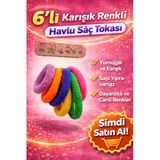 6’Lı Karışık Renkli Havlu Saç Tokası Yumuşak Elastik Dayanıklı Lastik Toka Seti