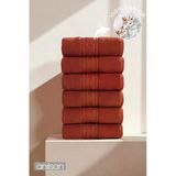 6'Lı Kiremit Greek El Havlusu - 50X90 Cm, 225 Gr, %100 Pamuk, Spa Ve Otel Havlusu