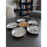 6'li Kulpsuz Bakır Çerezlik-Kahvaltılık-Reçellik-Sunumluk Set (12 cm x 2,3 Cm) - Çok Renkli - --