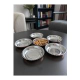 6'lı Kulpsuz Bakır Çerezlik-Kahvaltılık-Reçellik-Sunumluk Set (12 cm x 2,3 Cm)