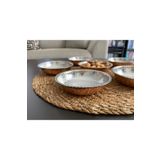 6'lı Kulpsuz Dövme İşlemeli Bakır Çerezlik-Kahvaltılık-Reçellik-Sunumluk Set (12 cm X 2,7 cm)