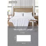 6'Lı Lastiksiz Düz Beyaz Saten Çarşaf Tek/Çift Kişilik Ev Ve Otel Çarşafı,83 Tel