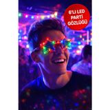 6’lı LED Parti Gözlüğü Işıklı Yıldız Gözlük Seti – Renkli Disko Konser Eğlence