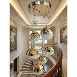 6'Lı Ledli Gold Top Avize