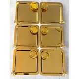 6'lı Lüks Kare Gold Kelebekli Servis Tepsisi ve Lokumluk,çay ,kahve Ikramlık Sunum Tepsisi 12'li Set