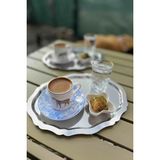 6'lı Lüx Oval Kahve ve Çay Sunum Tepsisi 25X20CM, Paslanmaz, Şık ve Dekoratif - Seçenek 1 - Altın - Gümüş - Bakır