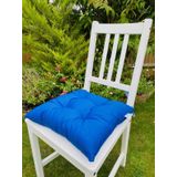 6lı Mavi Minder 40x40 Cm Kare Sandalye Minderi-Saks Mavi Balkon Sandalye Minderi-6lı Sırt Minderi