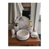 6'lı Mermer Desen Beton Banyo Seti ,Sıvı Sabunluk Diş Fırçalığı Aksesuar Takımi,Havluluk,Tepsi TR302011