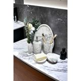6'lı Mermer Desen Beton Banyo Seti,Sabunluk,Diş Fırçalığı,Aksesuar,Mumluk,Tütsülük,Tepsi,Dekorasyon TR10811