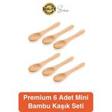 6'lı Mini Bambu Mama ve Baharat Kaşığı Seti Ahşap Çevre Dostu Mutfakta Reçel Bal Dondurma Çorba