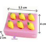 6'lı Mini Minyatür Limon Meyve Silikon Kalıp K-1395, Taş Tozu Alçı Sabun Mum Kalıbı