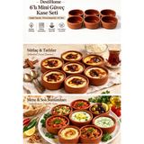 6'lı Mini Oval Sütlaç Güveç Seti Fırın Kase Güveç Kabı Sufle Kabı Sütlaçlık Sosluk ve Mezelik Kase - Kahve