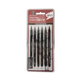 6'lı Odunsuz Kömür Kalemi Wood Free Graphite Sketch / Swm-6h Ağaçsız Eskiz Grafit Kalemi - Siyah