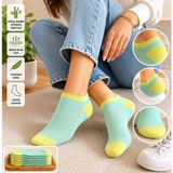 6'lı Paket Bambu Çorap Özel Kokulu - Mavi - Yeşil - 35 - 40