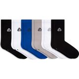 6'lı Paket Erkek Antrenman Fitness Tenis Spor Çorap Siyah/beyaz/mavi/gri - 40 - 46 - Karışık-Çok Renkli