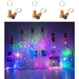 6'li Paket Güneş Enerjili Şarap Şişesi Işıkları, 20 LED Su Geçirmez Bakır Mantar Güneş I - Çok Renkli