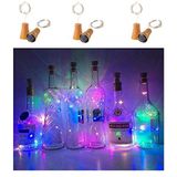 6'Lı Paket Güneş Enerjili Şarap Şişesi Işıkları, 20 Led Su Geçirmez Bakır Mantar Güneş Işığı Düğün, Noel, Dış Mekan, Tatil, Bah�