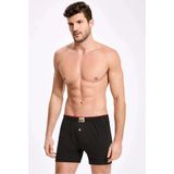 6'lı Paket Ilke Erkek Penye Boxer - Siyah - XL