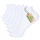 6'lı Paket kısa Bambu Çorap - Nefes Alabilir, Yumuşak, Ter Önleyici (BEYAZ, 41-45)