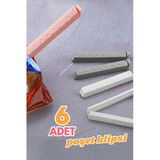 6'Lı Paket Mandalı, 11 Cm Büyük Poşet Klipsi, Torba Kapatıcı, Pratik Ambalaj Kapatma Aparatı Plastik