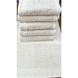 6'lı Pamuk kadife Royaltouch El ve Yüz Havlu Seti - Yumuşak, Hızlı Kuruyan ve Dayanıklı 50 x 90 cm - 48 x 90 cm - Krem