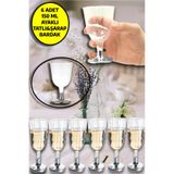 6'lı Plastik Gümüş Ayaklı Tatlı Ve Şarap Kadehi Parti Team Bride Kadeh Seti KLNT-KP-RBK-R150G_PK